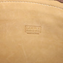 LOEWE Anagram Shoulder Bag Suede Beige Gold Auth bs25935-10