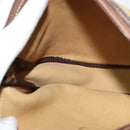 LOEWE Anagram Shoulder Bag Suede Beige Gold Auth bs25935-18