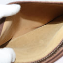 LOEWE Anagram Shoulder Bag Suede Beige Gold Auth bs25935-12