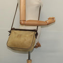 LOEWE Anagram Shoulder Bag Suede Beige Gold Auth bs25935-19
