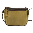 LOEWE Anagram Shoulder Bag Suede Beige Gold Auth bs25935-2