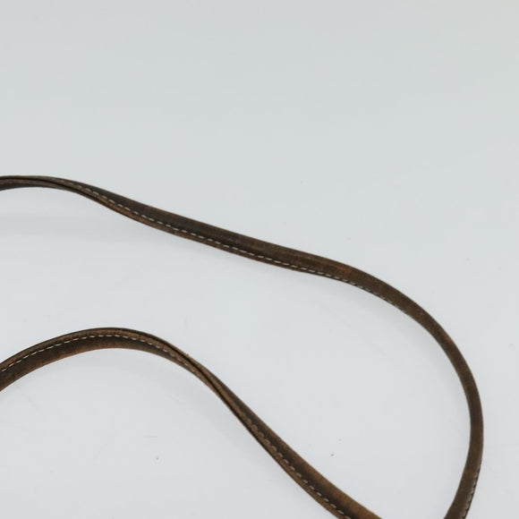 LOEWE Anagram Shoulder Bag Suede Beige Gold Auth bs25935