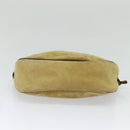 LOEWE Anagram Shoulder Bag Suede Beige Gold Auth bs25935-5