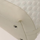 GUCCI GG Canvas Guccissima Shoulder Bag Leather White Silver 240260 Auth bs25938-15