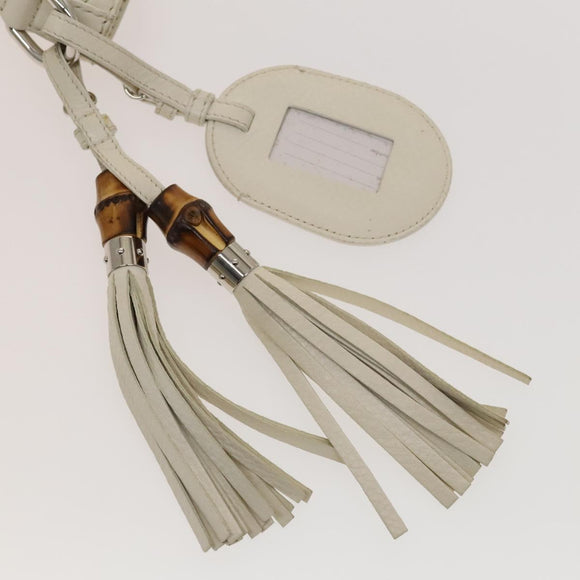 GUCCI GG Canvas Guccissima Shoulder Bag Leather White Silver 240260 Auth bs25938