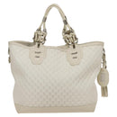 GUCCI GG Canvas Guccissima Shoulder Bag Leather White Silver 240260 Auth bs25938-2