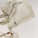 GUCCI GG Canvas Guccissima Shoulder Bag Leather White Silver 240260 Auth bs25938-4