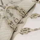 GUCCI GG Canvas Guccissima Shoulder Bag Leather White Silver 240260 Auth bs25938-6