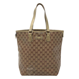 GUCCI GG Crystal Tote Bag Coated Canvas Beige Gold 189896 Auth bs25939 - 0
