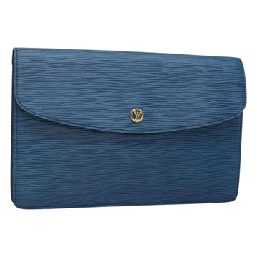 LOUIS VUITTON Epi Montaigne 27 Clutch Bag Blue M52655 LV Auth bs25949