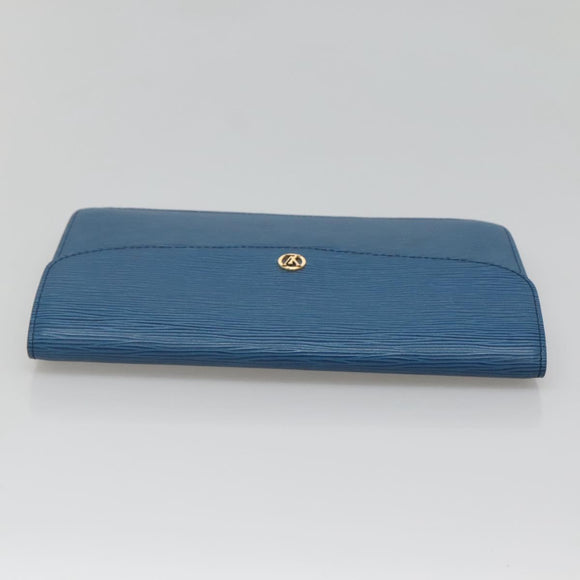 LOUIS VUITTON Epi Montaigne 27 Clutch Bag Blue M52655 LV Auth bs25949