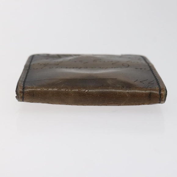 Berluti Calligraphy Coin Purse Leather Brown Auth bs25955