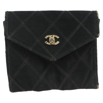 CHANEL Card Case Satin Metal 3Set Black Yellow CC Auth bs25964 - 0