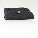 CHANEL Card Case Satin Metal 3Set Black Yellow CC Auth bs25964-5