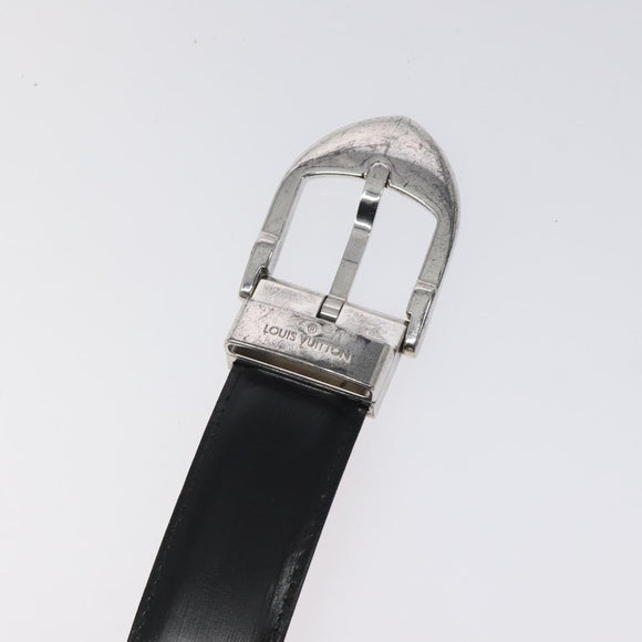 LOUIS VUITTON Belt Leather 2Set Black Brown LV Auth bs25969