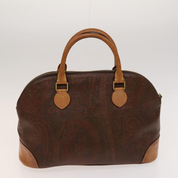 ETRO Hand Bag PVC Nylon 4Set Brown Black Auth bs25971
