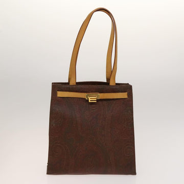 ETRO Hand Bag PVC Nylon 4Set Brown Black Auth bs25971 - 0