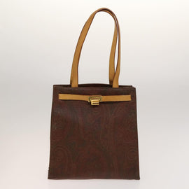 ETRO Hand Bag PVC Nylon 4 Set Brown Black Auth bs25971 - 0