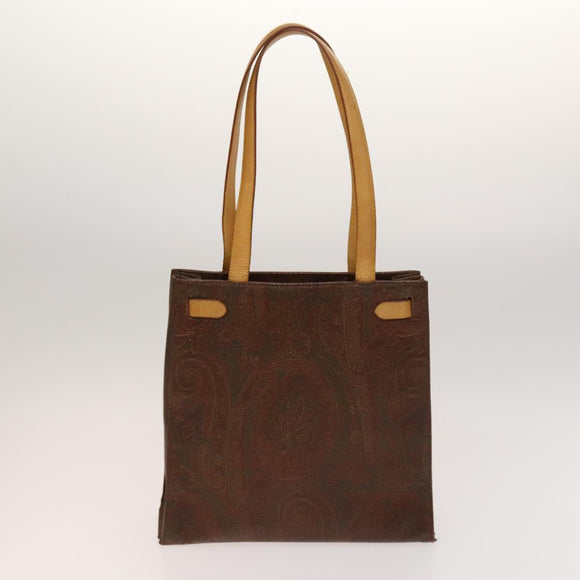 ETRO Hand Bag PVC Nylon 4Set Brown Black Auth bs25971