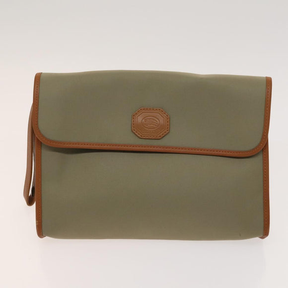 BURBERRY Nova Check Hand Bag Nylon Canvas 3 Set Beige Green Auth bs25973