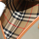 BURBERRY Nova Check Hand Bag Nylon Canvas 3 Set Beige Green Auth bs25973-16