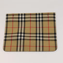 BURBERRY Nova Check Hand Bag Nylon Canvas 3 Set Beige Green Auth bs25973-18