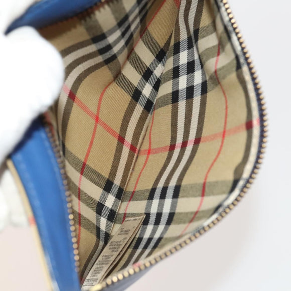 BURBERRY Nova Check Hand Bag Nylon Canvas 3 Set Beige Green Auth bs25973