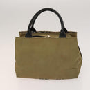 BURBERRY Nova Check Hand Bag Nylon Canvas 3 Set Beige Green Auth bs25973-3