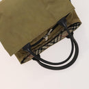 BURBERRY Nova Check Hand Bag Nylon Canvas 3 Set Beige Green Auth bs25973-5