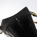 CHANEL Matelasse Chain Hand Bag Enamel Black Gold CC Auth bs25978-9