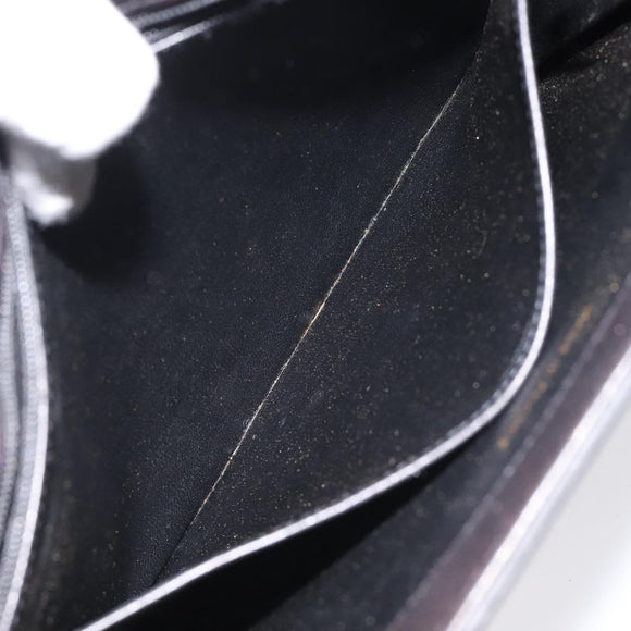 CHANEL Matelasse Chain Hand Bag Enamel Black Gold CC Auth bs25978