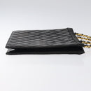 CHANEL Matelasse Chain Hand Bag Enamel Black Gold CC Auth bs25978-3