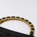 CHANEL Matelasse Chain Hand Bag Enamel Black Gold CC Auth bs25978-14