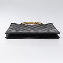 CHANEL Matelasse Chain Hand Bag Enamel Black Gold CC Auth bs25978-5