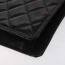 CHANEL Matelasse Chain Hand Bag Enamel Black Gold CC Auth bs25979-9