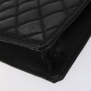 CHANEL Matelasse Chain Hand Bag Enamel Black Gold CC Auth bs25979-15