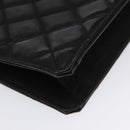 CHANEL Matelasse Chain Hand Bag Enamel Black Gold CC Auth bs25979-16