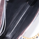 CHANEL Matelasse Chain Hand Bag Enamel Black Gold CC Auth bs25979-11