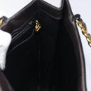 CHANEL Matelasse Chain Hand Bag Enamel Black Gold CC Auth bs25979-17