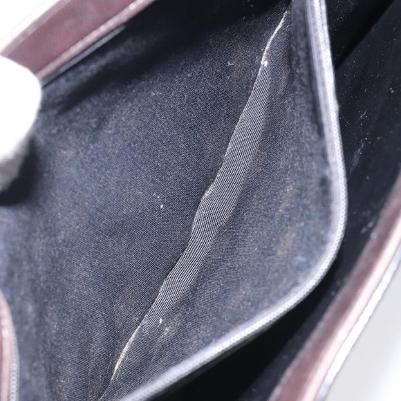 CHANEL Matelasse Chain Hand Bag Enamel Black Gold CC Auth bs25979