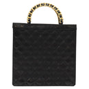 CHANEL Matelasse Chain Hand Bag Enamel Black Gold CC Auth bs25979-2