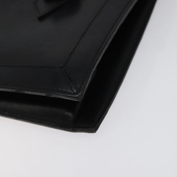 CHANEL COCO Mark Hand Bag Leather Black CC Auth bs25980