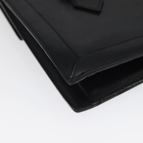 CHANEL COCO Mark Hand Bag Leather Black CC Auth bs25980