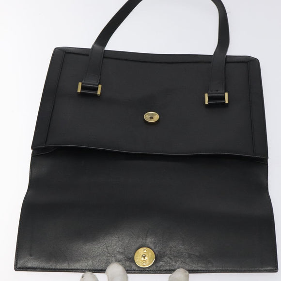 CHANEL COCO Mark Hand Bag Leather Black CC Auth bs25980