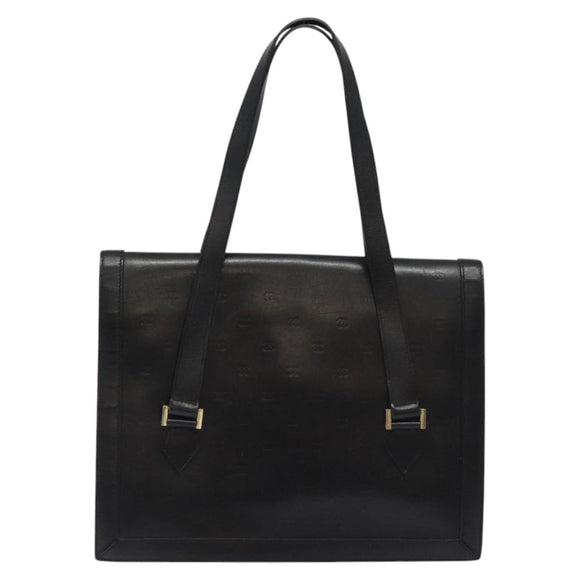 CHANEL COCO Mark Hand Bag Leather Black CC Auth bs25980