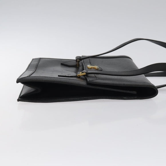 CHANEL COCO Mark Hand Bag Leather Black CC Auth bs25980