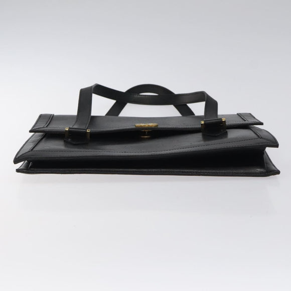 CHANEL COCO Mark Hand Bag Leather Black CC Auth bs25980