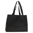 CHANEL COCO Mark Tote Bag rubber Black CC Auth bs25982-1