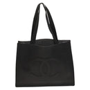 CHANEL COCO Mark Tote Bag rubber Black CC Auth bs25982-2