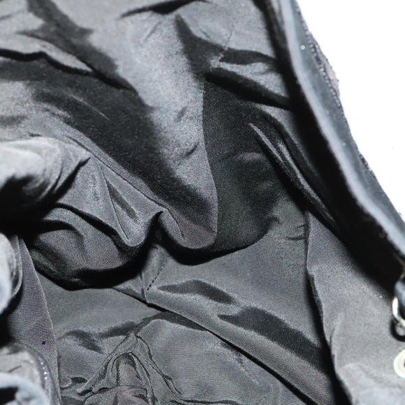 CHANEL Shoulder Bag Enamel Black Silver CC Auth bs25984